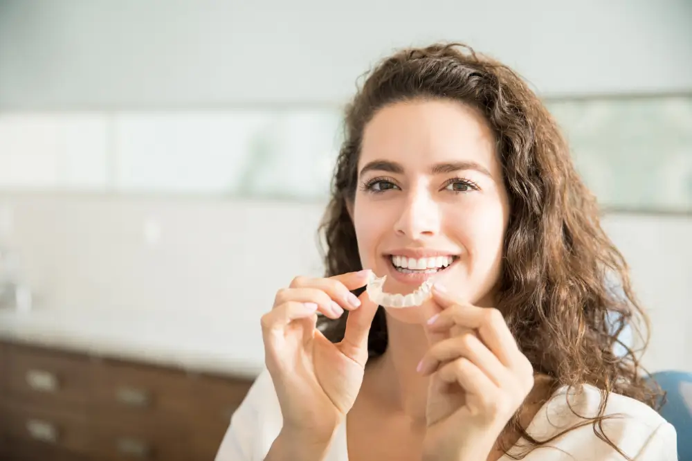 clear aligners invisalign on woman
